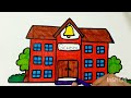 School drawing for kids| school drawing step by step @easydrawings