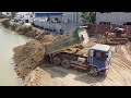 Update Road Reside After 2month Process By Old Bulldozer KOMATSU D60P and 10Wheel Truck