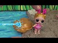 LOL Surprise Squish Sand Dolls at the Beach Making Sand Hair! Crafts for Kids