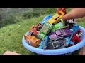 Clean up muddy minicars & disney pixar car convoys! Play in the garden