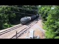 2 NS GP60’s leads local NS P89 with tank cars in Asheville NC w/drone shot