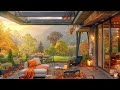 Sunny Autumn Jazz Morning 🍁 | Cozy Coffee Porch Ambience with Positive Jazz Music for Study & Work