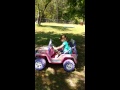 Peyton driving her Jeep.