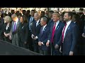 Trump and Harris shake hands during 9/11 memorial service