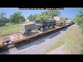 USA Army Military Train with M777 Howitzer Gun  & Humvees  past Live Cam August 10 2023