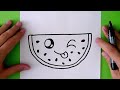 HOW TO DRAW A CUTE WATERMELON - SUPER EASY - BY RIZZO CHRIS