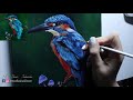 Paint a Kingfisher bird in acrylics | Tutorial