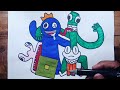 Rainbow friends | coloring pages | how to draw | drawing with me | NCS music