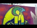 PAINTING AN ANCIENT GOD WITH A KRINK NEEDLE CAP BACKGROUND - RAW GRAFFITI / STREET ART VIDEO