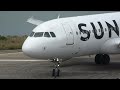 Morning arrivals and Departures at Corfu Airport. 4K Planespotting with wet runway action!