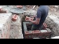 how to make a men hole in a sewer pipe / brick work