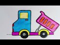 How to draw dump truck step by step | Dump truck drawing for kids | easy drawing for kids