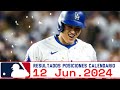 MLB ⚾ Resultados Posiciones Calendario 12 Junio 2024 Resumen // Noticias Grandes Ligas