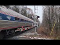 [4K60] Amtrak #145 leads Vermonter #57 Through the Mist