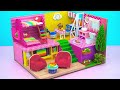 Creative Idea 5 Color Miniature House has 5 Room and Pool for Football Player | DIY Miniature House
