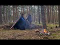 Build a complete bushcraft shelter. Amazing Indian wigwam in the sand. ASMR
