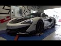 Tuned McLaren 600LT shoots flames on the DYNO (290+km/h Pulls) | Feat. brutal Downshift sounds!
