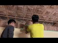 Wooden ceiling // Carpenter's installation process