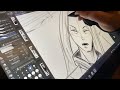 Inking a manga page  in Clip Studio Paint