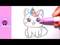 How To Draw a Cute Cat Unicorn 🦄 😻