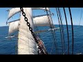 Restored 1874 barque James Craig - Tack by wearing