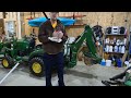 1025R 260B Removing Hitch & Attaching Backhoe Real Time