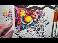 Timelapse - Using cheap markers on a graffiti blackbook piece