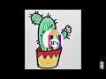 How To Draw a Cute Cactus | Bolalar uchun kaktus rasm chizish | рисуем кактус для детей
