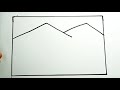 Cara Menggambar Pemandangan Gunung Yang Mudah Sekali| How To Draw Mountain Scenery Simple