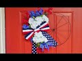 ❤️ EASY Patriotic DIY Wreath 🤍 DOLLAR TREE Bicycle Wreath 💙 4th of July USA