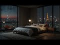 Nighttime Rain on Bedroom Window - Urban ASMR Relaxation 🌧️🎧