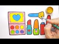 Drawing and Painting Idea | Makeup set Drawing for little Artists 🎨 | Lipstick, Eyeshadow, and more