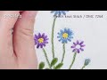 [프랑스 자수]블루 데이지 꽃자수 Blue Daisy Flower Embroidery / 야생화 자수 / 도안제공 Provide design