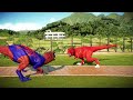 Jurassic World Evolution 2 - Spider Man I-Rex vs Spider Man Mosasaurus vs Spider Man Brachiosaurus