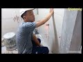 Creative toilet wall tile construction using standard 30×60 tiles