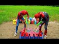 EXPERIMENT: Spiderman Toothpaste Eruption from Light Bulb Hole, Balloons Coca Cola vs Mentos & Sodas