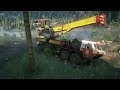Extreme Dangerous Big Wood Logging Truck Pacific P16 Driving Skill in Spintires SnowRunner