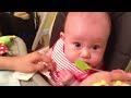 Baby Ella can't get enough peas!