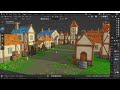 Lowpoly Modular Medieval Environment - Blender & KRITA