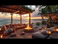 Tranquil Morning At A Tropical Beach Resort 🌴 Enjoy The Cracking Fire & Morning Views - Beach ASMR