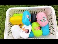 Finding Pinkfong Rainbow Eggs SLIME, Ice Cream with CLAY Coloring! Satisfying ASMR Videos