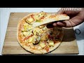 No yeast No oven Peri- peri Paneer Pizza recipe in kadhai