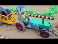 Diy tractor mini Bulldozer to making concrete road | Construction Vehicles, Road Roller #50