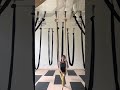 Aerial yoga hammock flow cross back straddle entry