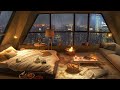 Luxurious Bedroom Serenity ~ Smooth Jazz Melodies and Fire Sounds for a Blissful Night's Sleep 🌙🎵