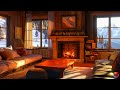 M O M E N T - Peaceful Home In Fireplace Sounds & Ambience Piano Music/Beautiful Snowfall & Sleeping