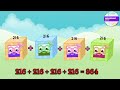 Numberblocks addition four same big number 201 to 220 educational corner  ‎@Educationalcorner110