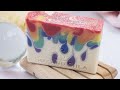 Rainbow Drops Cold Process Soap - using mini drop pour