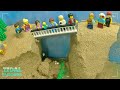 Tsunami at Lego City Canyon - Natural Disaster Experiment - Wave Machine VS Tourists - Dam Breach