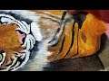 how to paint a Tiger on wall// realistic tiger painting by acrylic #viral #trending #tiger